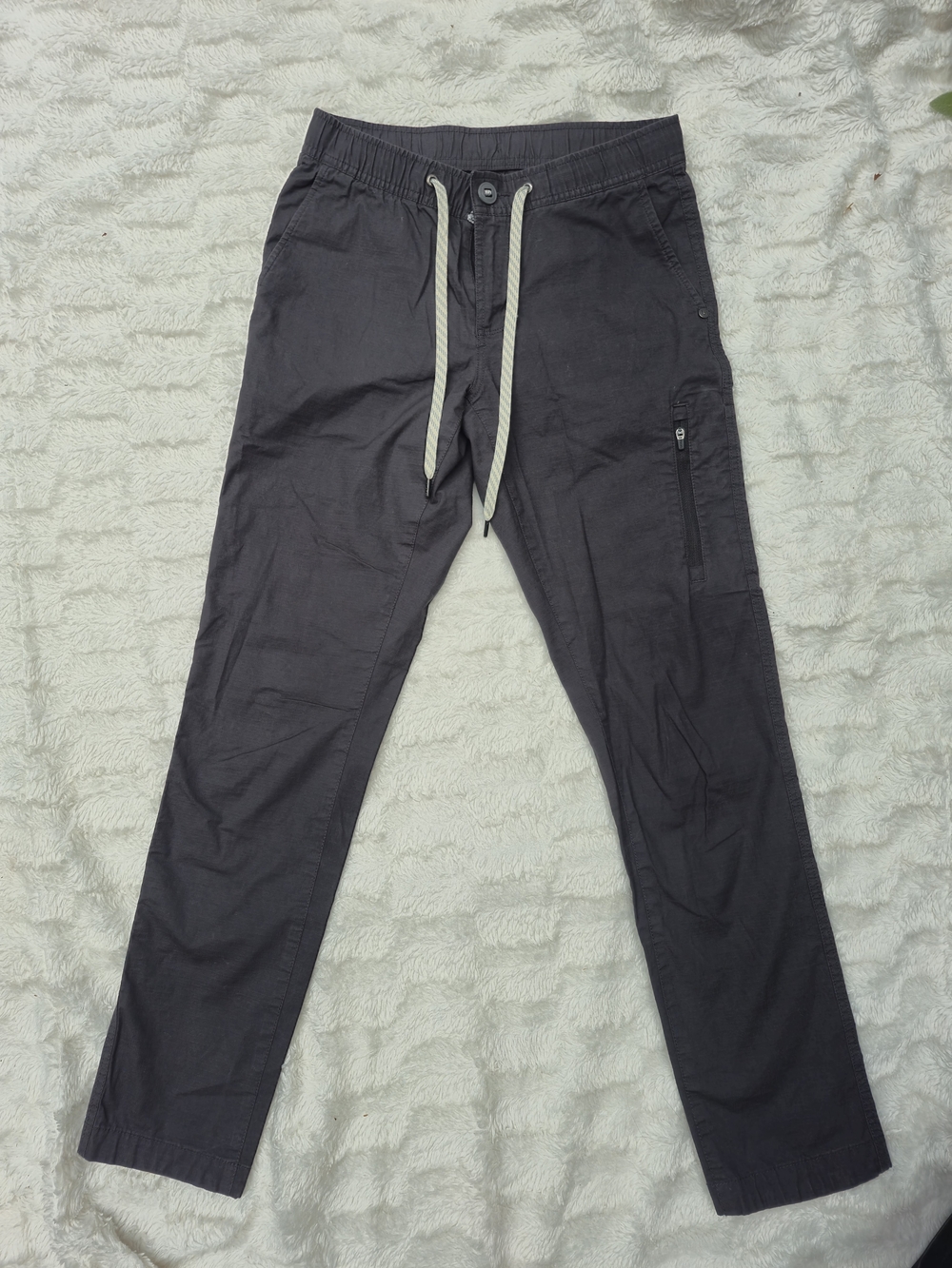 Vuori Gray Jogger Pants with Cream Drawcords